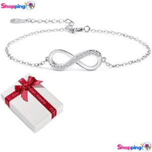 Bracelet Infinity en argent sterling 925 et zircone cubique, Symbole d'amour infini et d'amitié éternelle - Shopping'O - photo 1