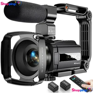 Caméra vidéo 4K Ultra HD avec Microphone Externe et Zoom Numérique 16X, Capturez des moments inoubliables avec une qualité exceptionnelle - Shopping'O - photo 1