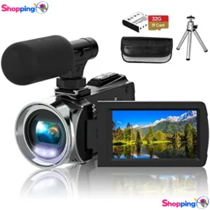 Caméscope UHD 4K avec Microphone Externe et Fonction Webcam, Capturez des moments uniques avec une qualité exceptionnelle - Shopping'O - photo 1