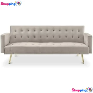 Canapé convertible en tissu beige, Confortable et élégant pour un salon chic - Shopping'O - photo 1