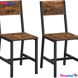 Chaises de cuisine industrielles en acier et bois, Créez une atmosphère conviviale et élégante dans votre cuisine - Shopping'O - photo 1
