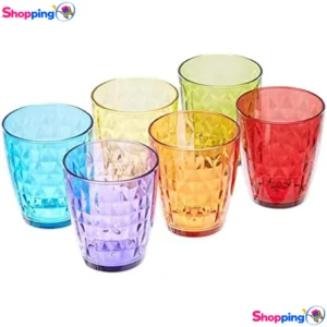 Ensemble de verres en verre coloré, Donnez une touche de couleur à votre table avec ces verres élégants - Shopping'O - photo 1