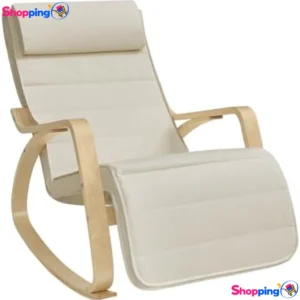 Fauteuil à bascule en bois de bouleau de qualité, Détendez-vous en toute tranquillité avec ce fauteuil confortable - Shopping'O - photo 1