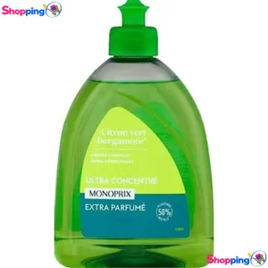 Liquide vaisselle citron vert / bergamote 500ml MONOPRIX, Un nettoyage efficace et parfumé pour une vaisselle éclatante - Shopping'O - photo 1
