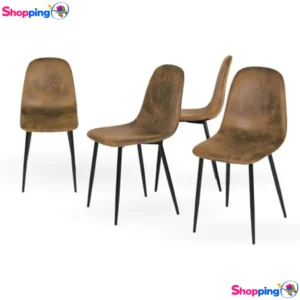 Lot de 4 chaises en daim vintage, Ajoutez une touche d'élégance à votre intérieur - Shopping'O - photo 1