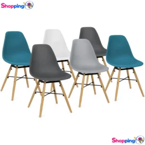 Lot de 6 chaises scandinaves au design nordique moderne, Apportez une touche de modernité et de convivialité à votre intérieur ! - Shopping'O - photo 1