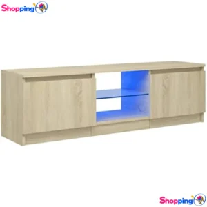 Meuble TV avec Éclairage LED, Donnez une touche moderne à votre salon avec ce meuble TV design et pratique - Shopping'O - photo 1