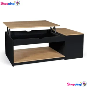 Table basse avec plateau relevable et coffre latéral, Un meuble pratique et tendance pour un intérieur moderne - Shopping'O - photo 1