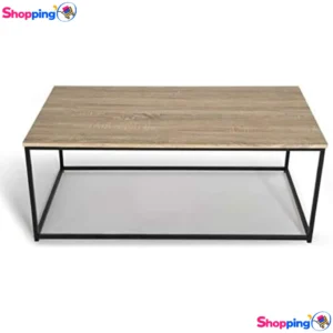 Table basse design industriel DETROIT bois et métal noir, Donnez une touche industrielle à votre intérieur ! - Shopping'O - photo 1