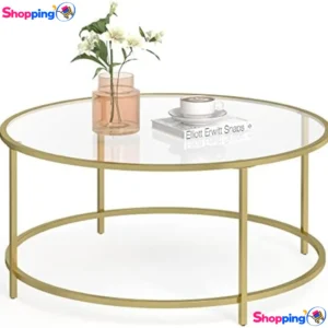 Table basse en verre et métal doré, Apportez une touche d'élégance à votre salon - Shopping'O - photo 1