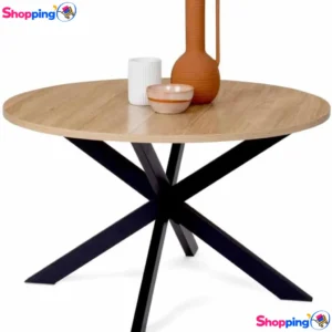 Table basse ronde ALIX 70 cm bi-matière, Apportez une touche industrielle à votre intérieur avec cette table basse tendance ! - Shopping'O - photo 1